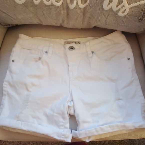 white destroyed shorts